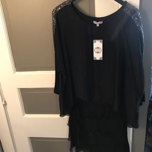 Tempo Paris NWT sequin trim cocktail dress